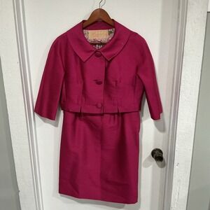 Tal Saunders Philippe Tournaye Marquise Vintage Skirt Suit, Pink, Size 12, 60s